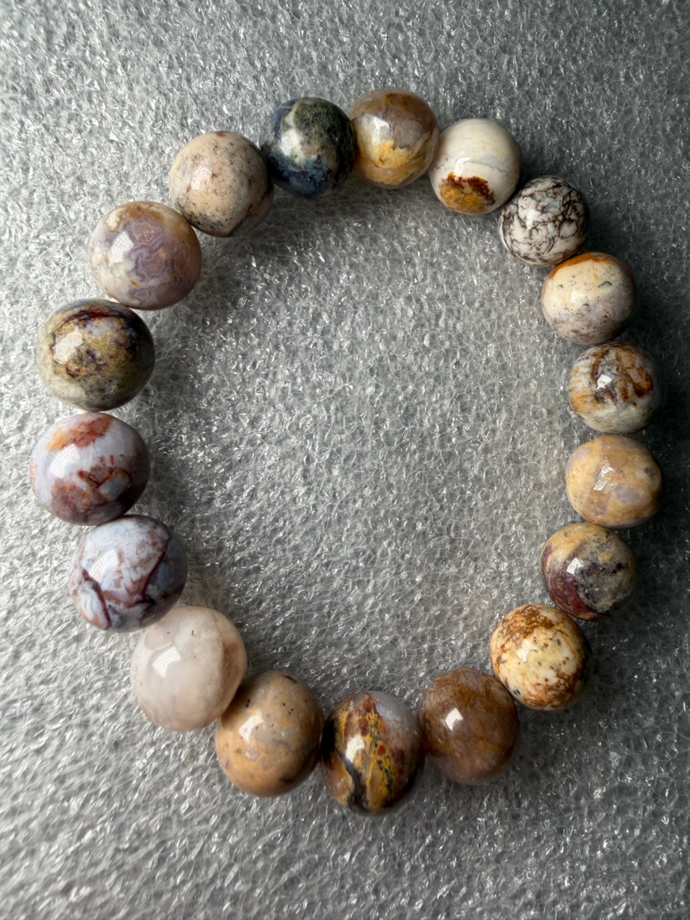 Gorgeous 12MM Earthen-Toned Pietersite Natural Crystal Bracelet